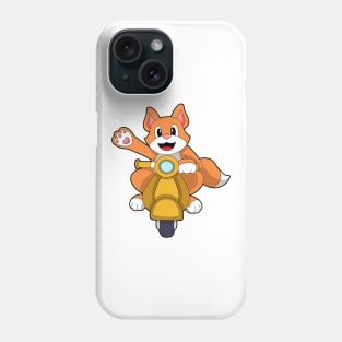 Cat as Biker with Scooter Phone Case