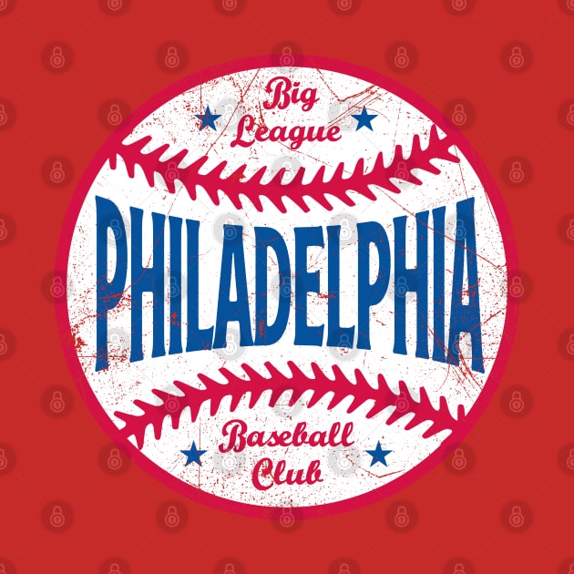 Philadelphia Retro Big League Baseball - Red by KFig21
