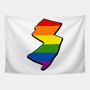 Rainbow New Jersey Outline Tapestry