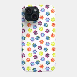 Rainbow Paw Print Pattern Phone Case