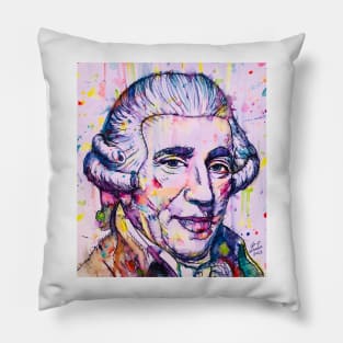 JOSEPH HAYDN watercolor and inks portrait Pillow