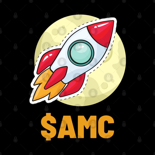 $AMC Rocket Stonk To The Moon Trading T-Shirt by SPOKN