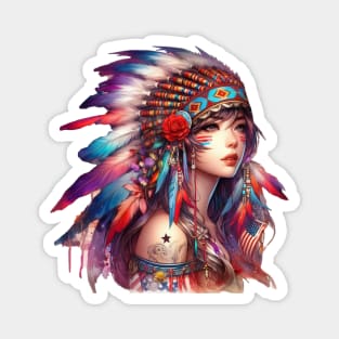 Native American Beauty, Feather And Iron | Catsie Cat Magnet