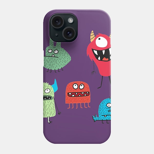 Cute Monsters Phone Case by Elegantra