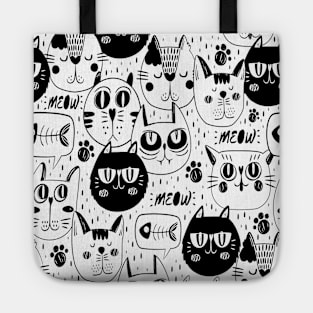 cat faces Tote