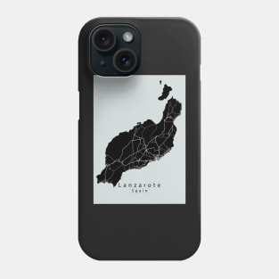 Lanzarote Spain Island Map dark Phone Case