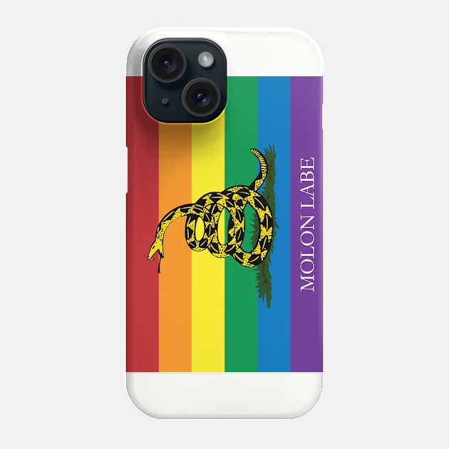 Molon Labe Rainbow Gadsden Phone Case by Operation Blazing Sword