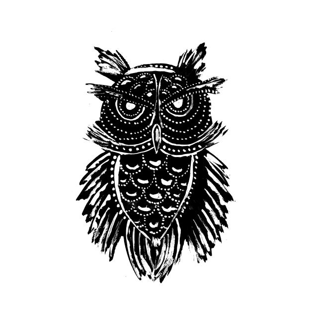 Black Tribal Owl by ZeichenbloQ