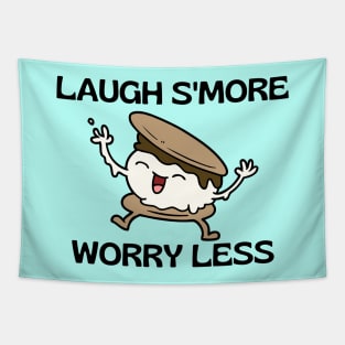 Laugh s’more worry less | Cute Smore Pun Tapestry