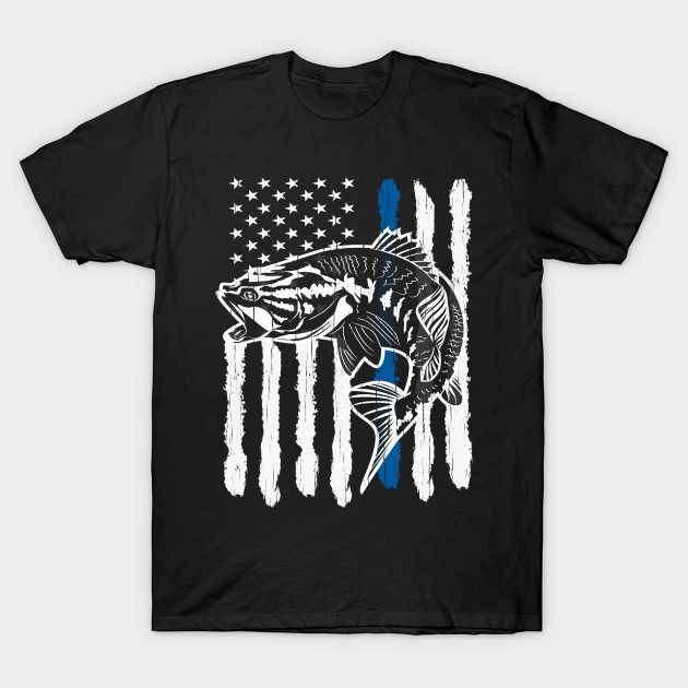Bass Fishing Thin Blue Line American Flag Fisherman Gift Thin Blue Line American Flag T Shirt Teepublic