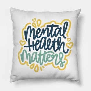 Mental Health Matters - Blue / Mustard Pillow