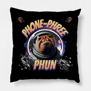 Phone Phree Phun Shar Pei Astronaut Space Dog Wrinkle TShirt Pillow