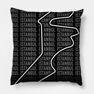 Istanbul - F1 Circuit - Black and White Pillow