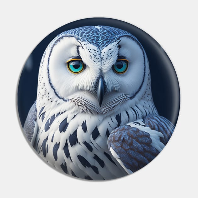 Snowy Owl Portrait Pin by likbatonboot