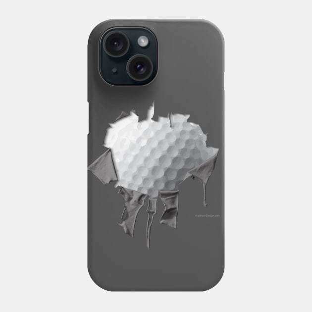 Shredded, Ripped and Torn Golf Ball Phone Case by eBrushDesign