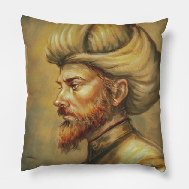 Red beard Pillow by Artofokan