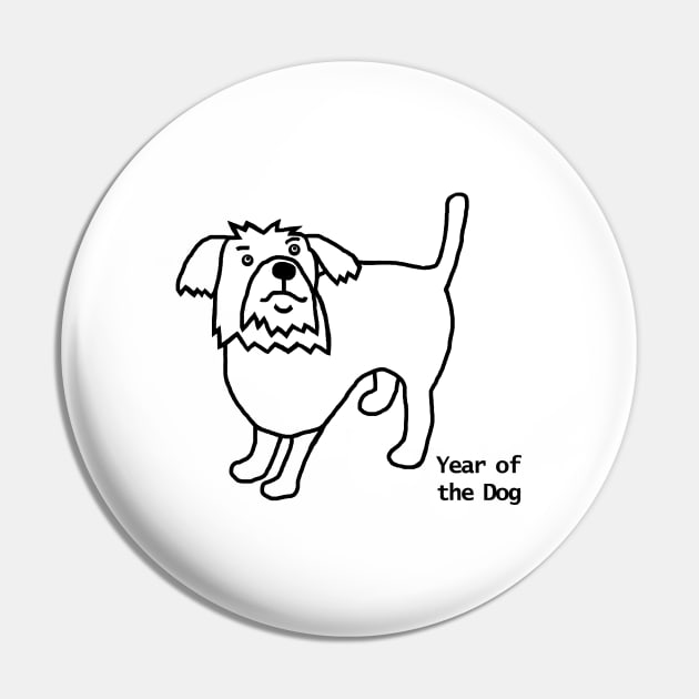 Year of the Dog Outline Pin by ellenhenryart