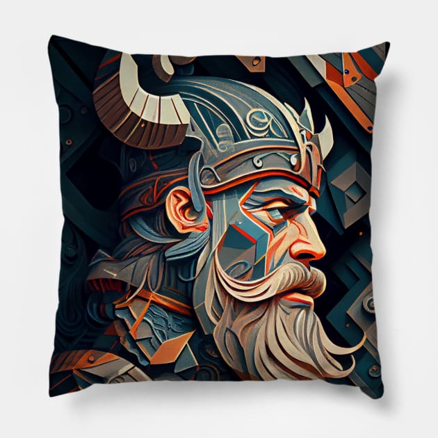 Elder Viking Warrior Pillow by UVCottage