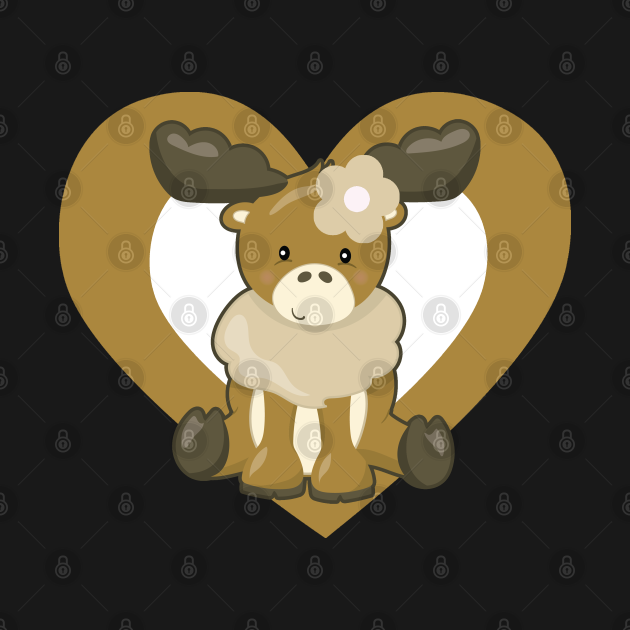 Cute Moose Heart for Moose Lovers Cute Moose Kids TShirt TeePublic