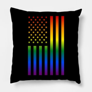 Rainbow American Flag LGBTQ Pride Pillow