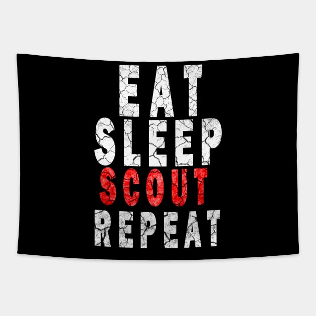 eat sleep scout repeat Tapestry by DesignerMAN