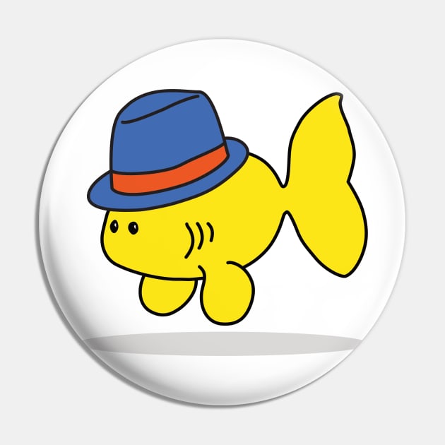 Super Cute Goldfish with a Big Hat Pin by EnvelopeStudio