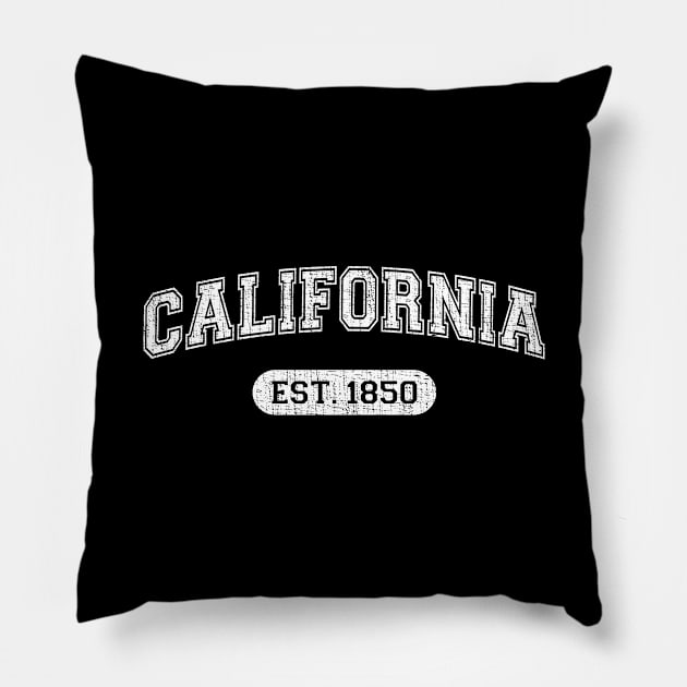 Classic College-Style California 1850 University Font Pillow by Webdango