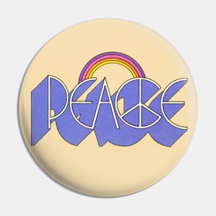 'Peace' Sign Logo - Vintage Typography Art Pin