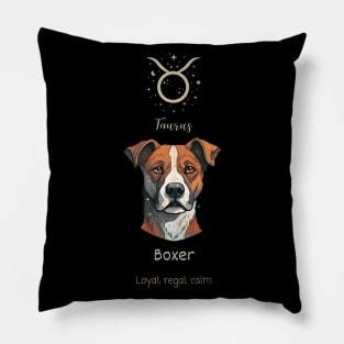 Taurus: Boxer - Zodiac Tarot Card Pillow