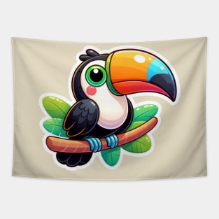 Toucan kawaii Splash of Forest Frolics and Underwater Whimsy! Tapestry