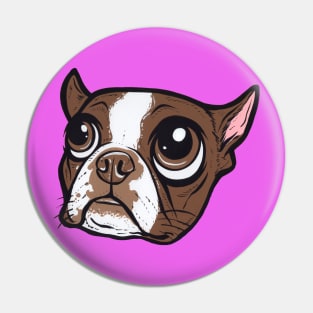 Brown Boston Terrier Pin