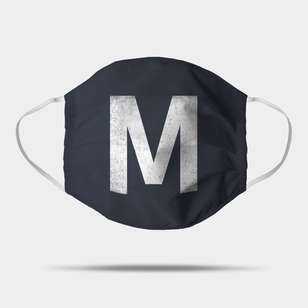 Vintage Letter M Capital Alphabet M Monogram Letter M Mask Teepublic Uk