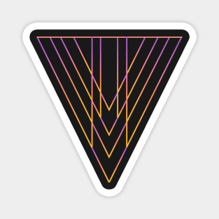 Orange pink triangle modern abstract geometric Magnet