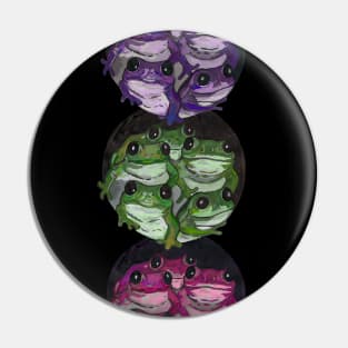 Colorful frogs Pin