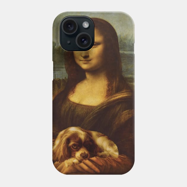 Mona Lisa and Cavalier King Charles Spaniel Dog Phone Case by RetroSalt