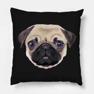 Pug Life on Black Pillow