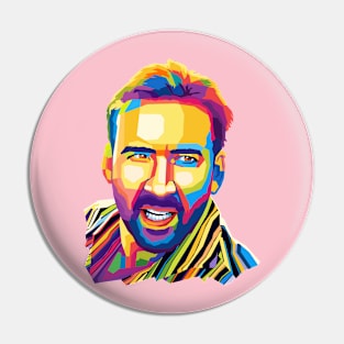 Nicolas Cage Wpap Pop Art Pin