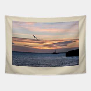 An early bird over St Mary's Island Tapestry