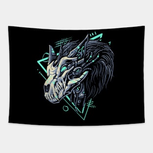 cyborg wolf Tapestry