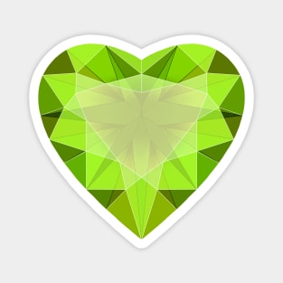 Green Peridot Heart Shaped Gemstone Magnet