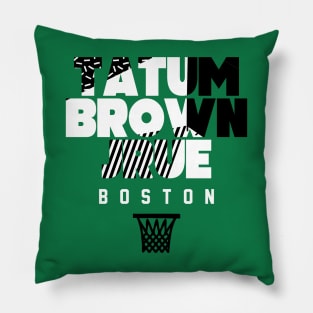 Boston Basketball Star Player Trio Retro Pillow