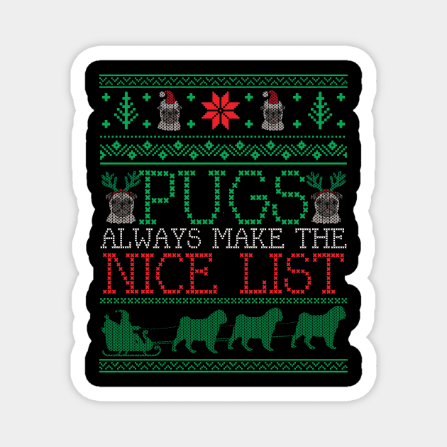 Funny Pug Dog Christmas Pug Lovers Owners Christmas Xmas Magnet by mrsmitful01