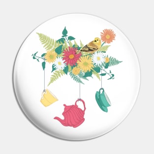 Floral Tea Mobile Pin