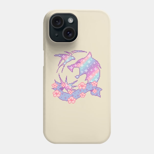 Witcher Galaxy Wolf Pixel Art Phone Case by AlleenasPixels