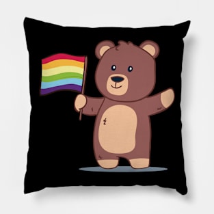 LGBT Cute Bear LGBTQ Flag Pillow