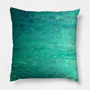 Teal Abstract Sea Paint Pillow