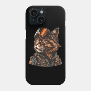 Retro  Raptor Cat Fighter Jet Pilot Cat Aviator Cat Air Force Pilot Phone Case