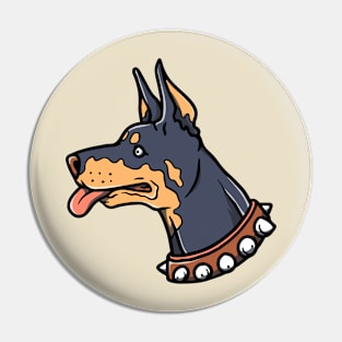 Hand drawn cute doberman illustration Pin