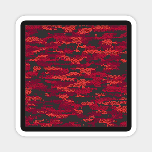 Camo Pattern - Crimson black Magnet by Tshirtstory