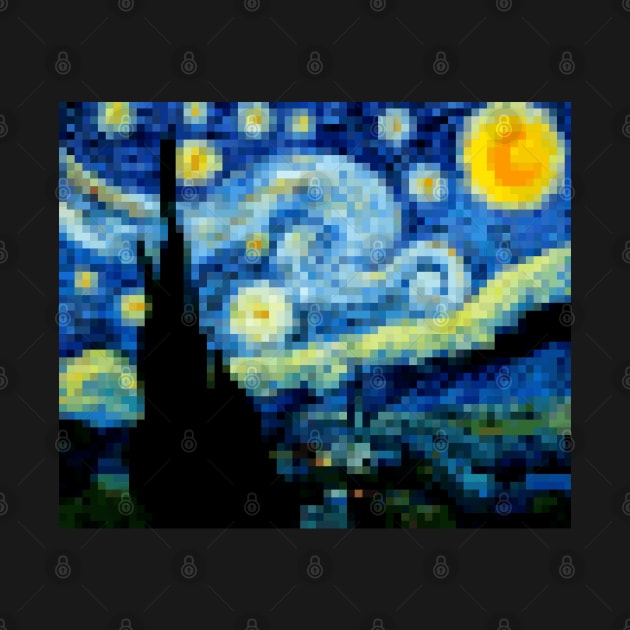 8 bit Starry night painting by AdiDsgn
